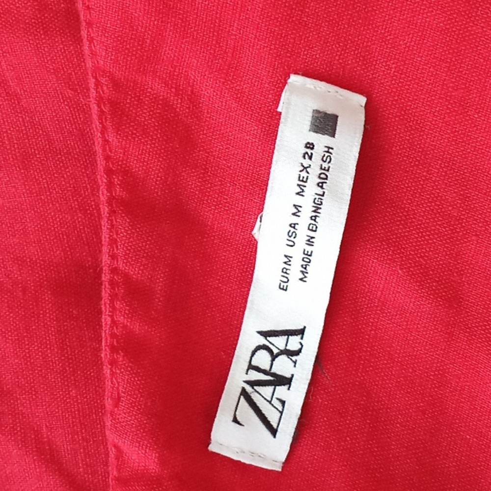 Zara red linen Blend dress - Picture 12 of 12